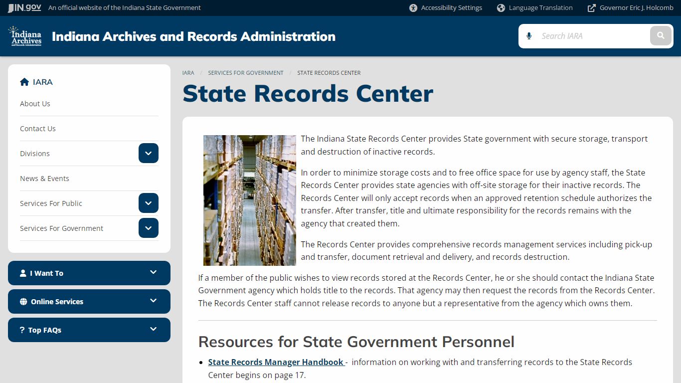 State Records Center - IARA